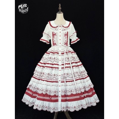Miss Point Four-Season Orchard Short Sleeve and Sleeveless Tiered OP and Skirt(Reservation/2 Colours/Full Payment Without Shipping)